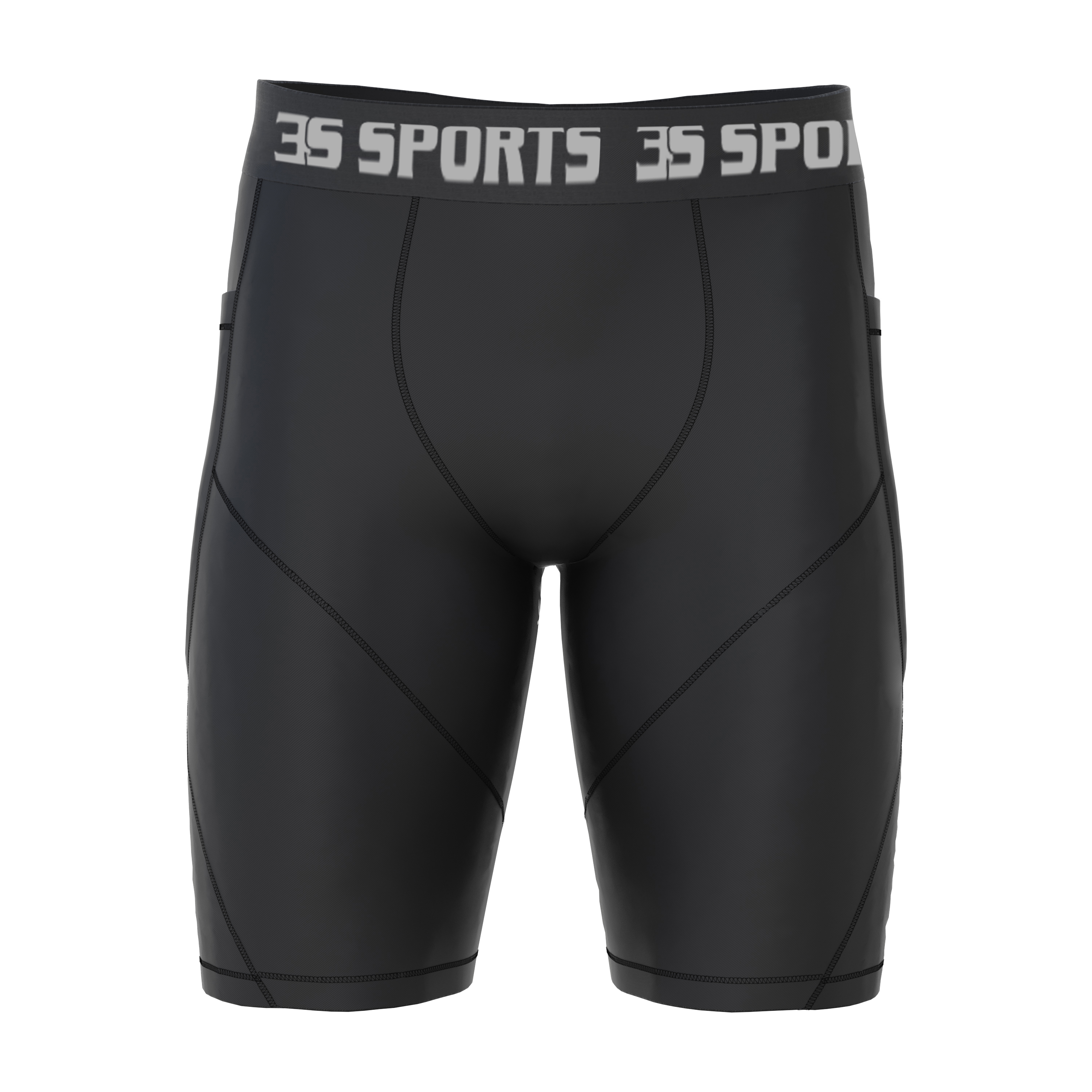 Gym Fitness Compression Wear #Compression Short_Black_02